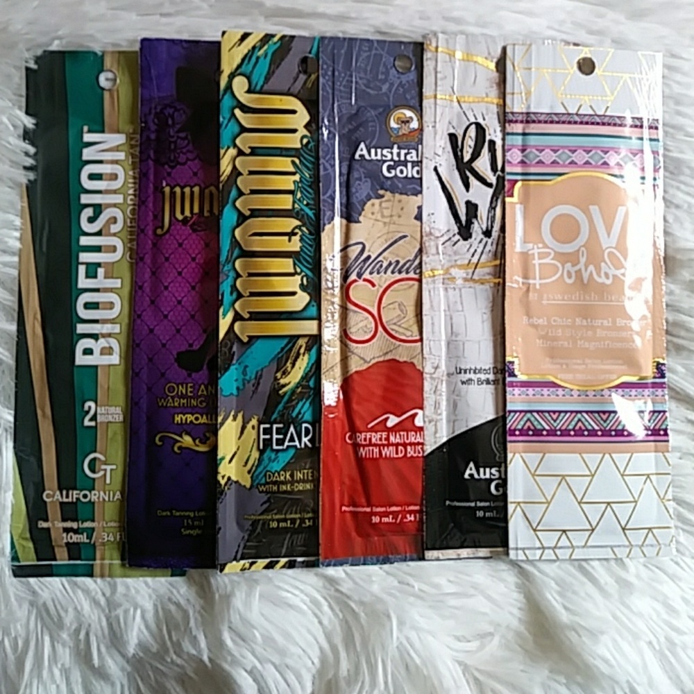 6 packets of tanning lotion